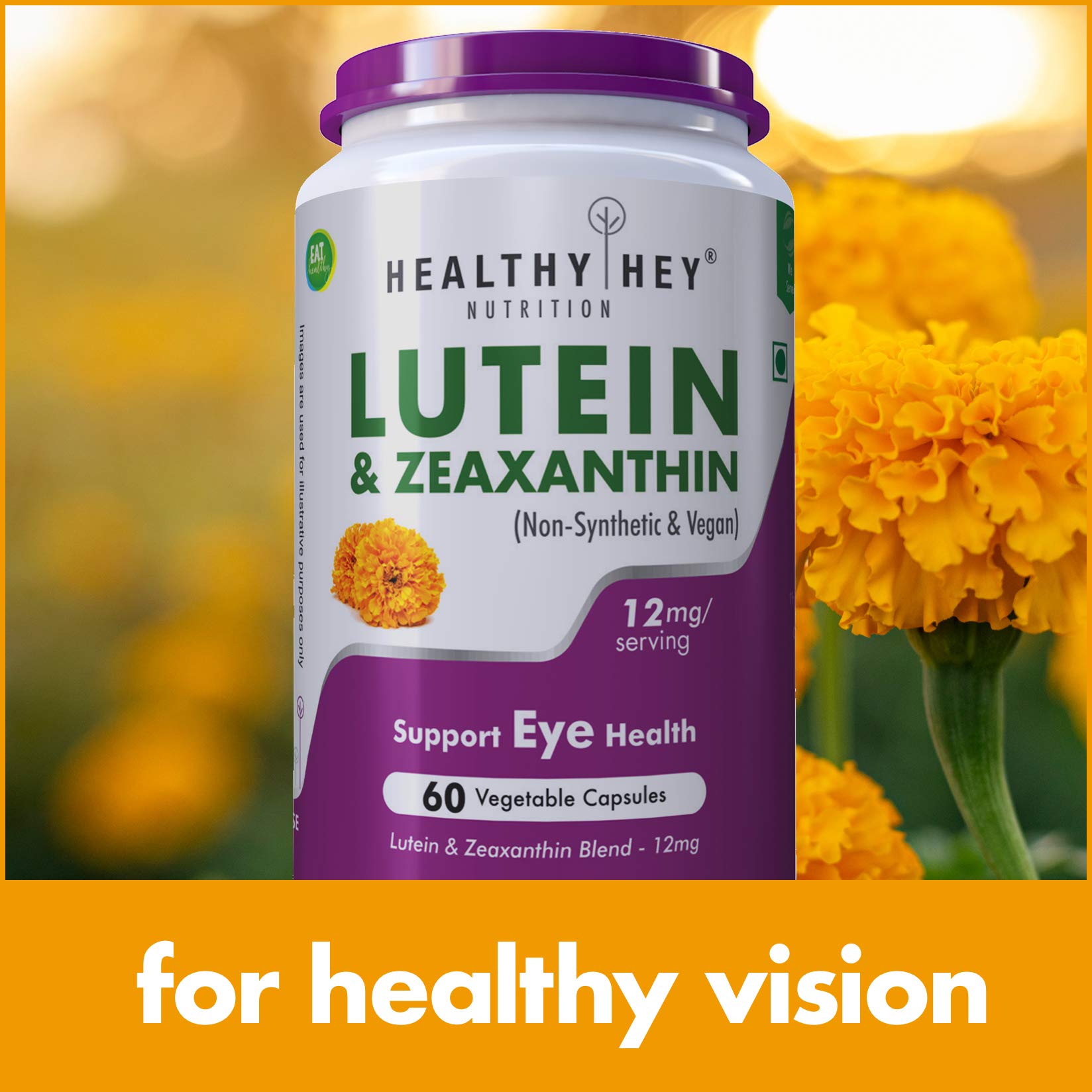 HealthyHey Lutein with Zeaxanthin - Support Eyes Health - 60 Veg. Capsules (Pack of 1) – view 6