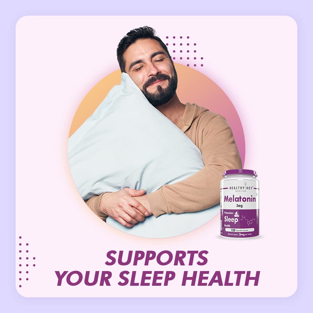 HealthyHey Nutrition Melatonin 120 vegetable capsules 5mg - Promotes Sleep and Relaxation – view 5