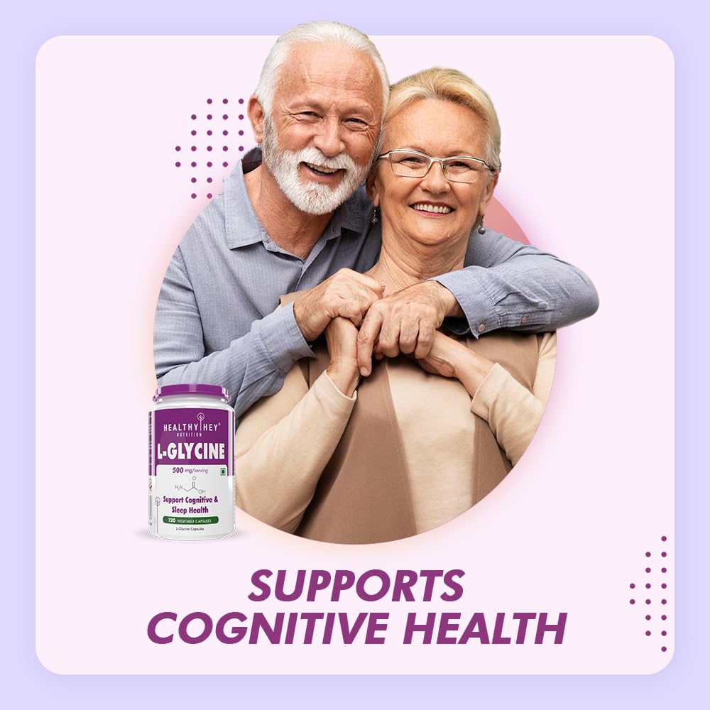 HealthyHey Nutrition L- Glycine - 500 mg - Support Brain and Sleep Health - 120 Veg. Capsules – view 3