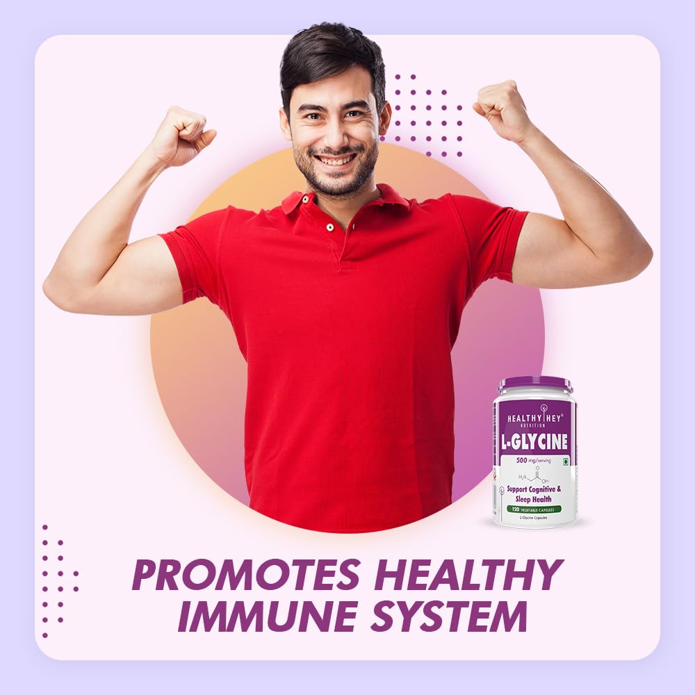 HealthyHey Nutrition L- Glycine - 500 mg - Support Brain and Sleep Health - 120 Veg. Capsules – view 4
