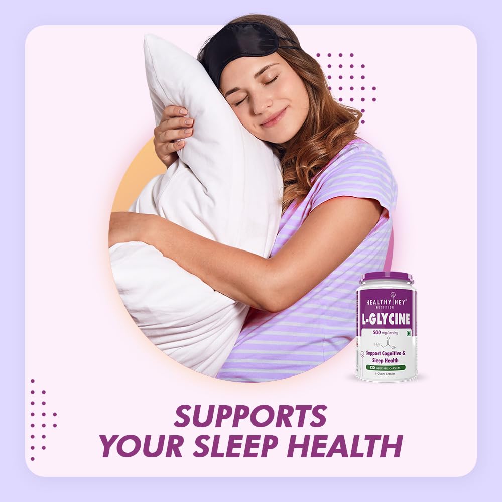 HealthyHey Nutrition L- Glycine - 500 mg - Support Brain and Sleep Health - 120 Veg. Capsules – view 5
