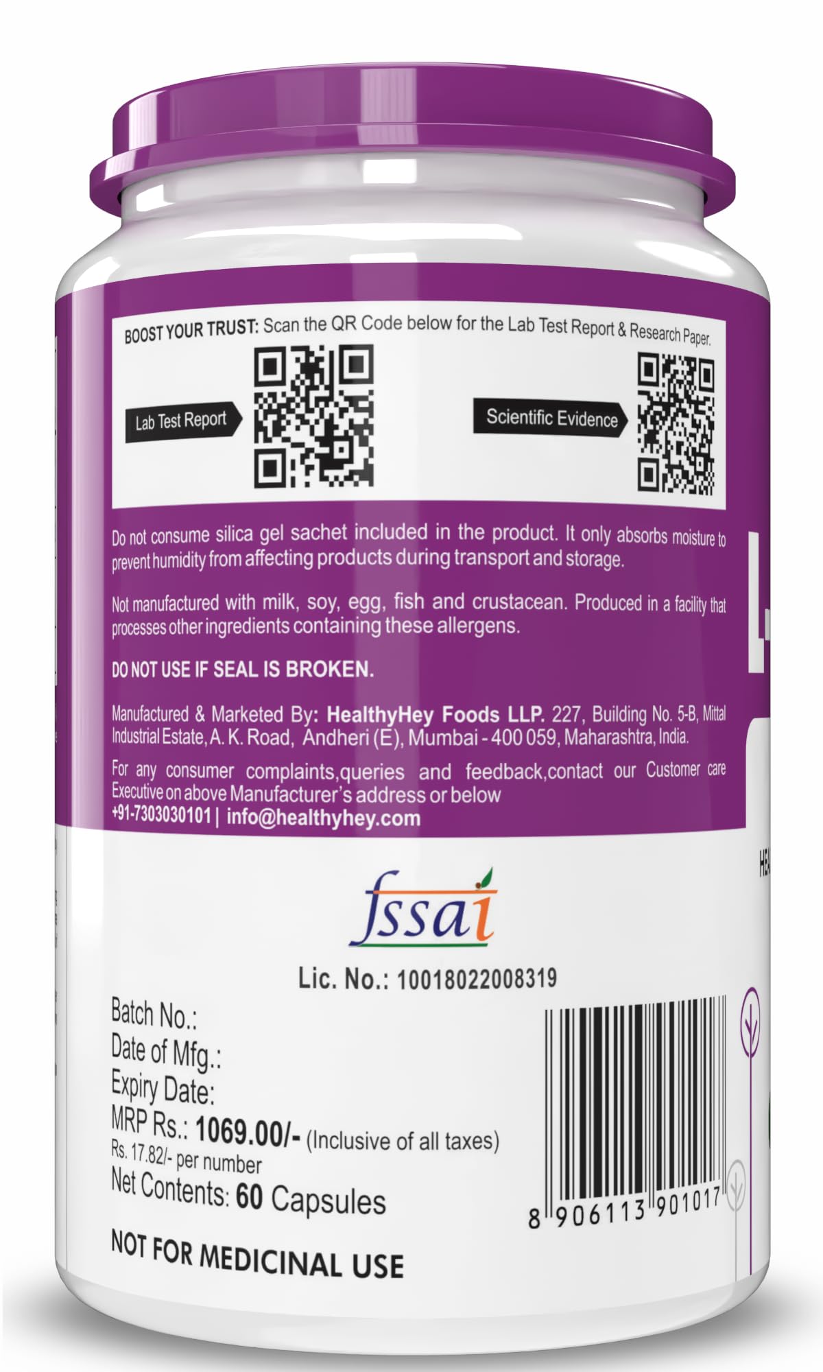 HealthyHey Nutrition L-Leucine 60 Capsules – view 6