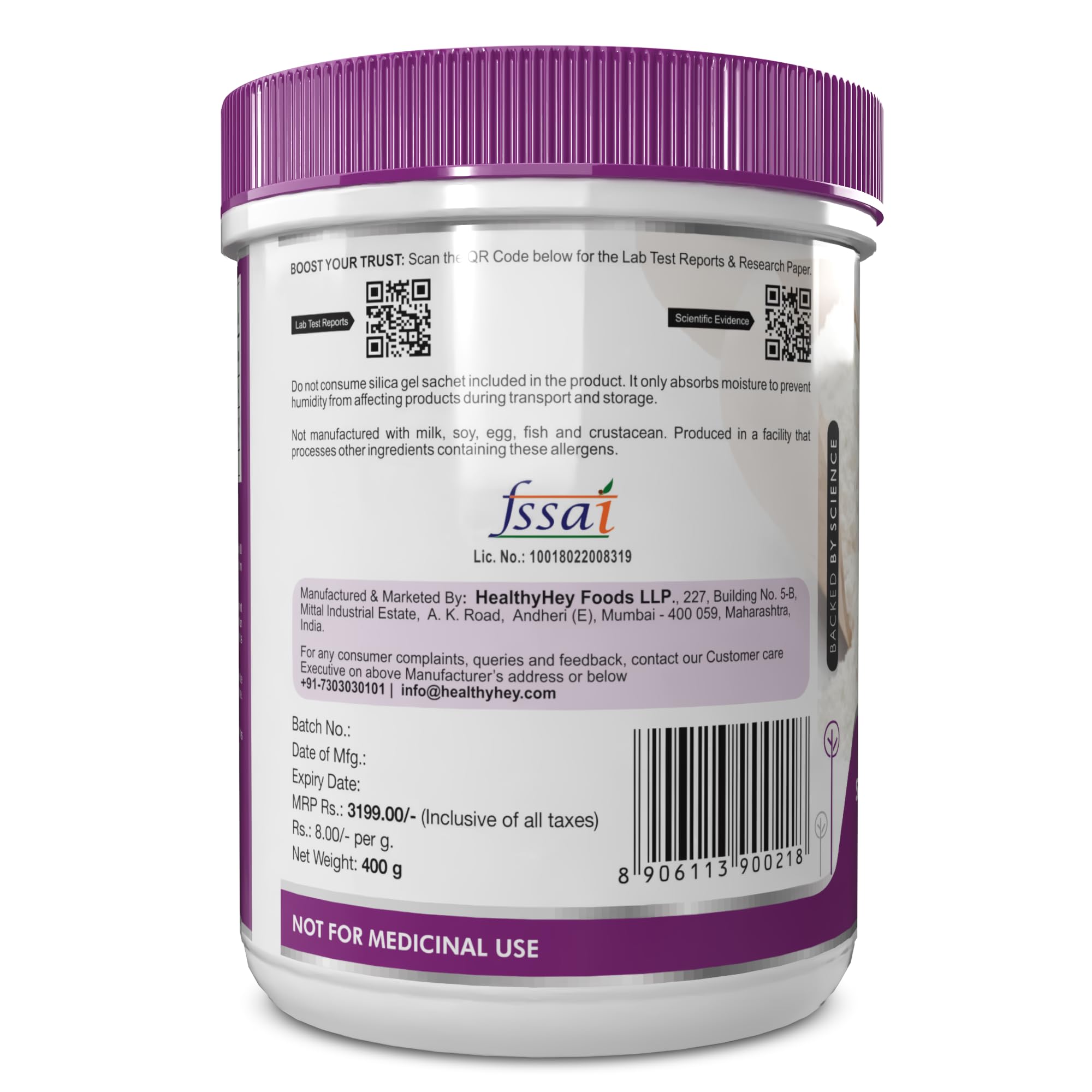 Healthyhey Nutrition 100% Pure Myo Inositol Powder (Vitamin B8), 400gm pack – view 7