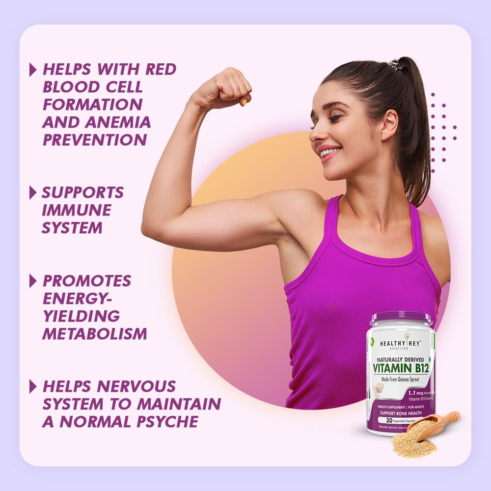 HealthyHey Nutrition 100% Natural Vitamin B12 - Support Immune Health – view 4