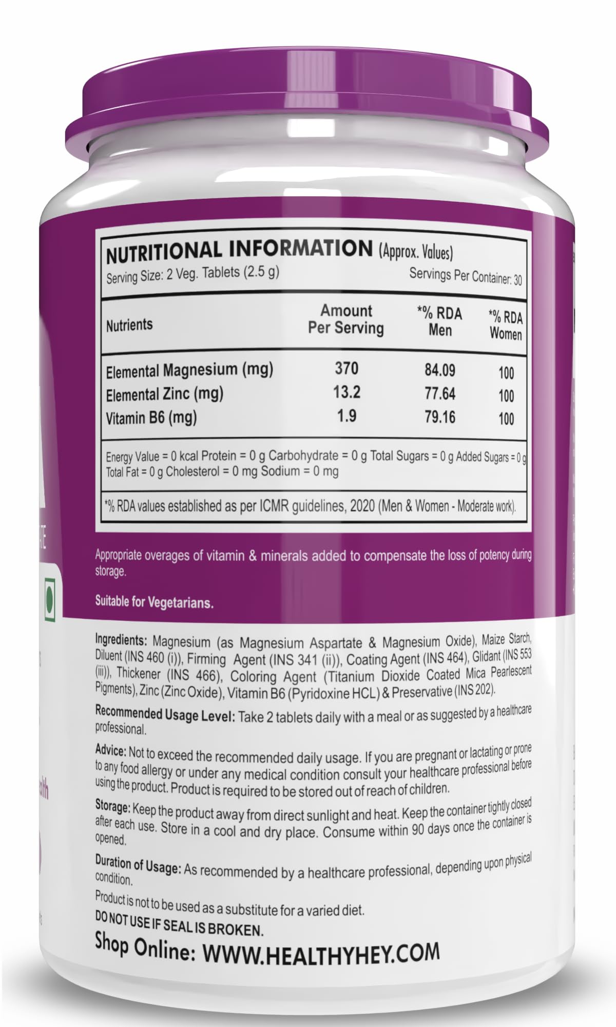 HealthyHey Nutrition ZMA and Zinc Supplement for Men & Women – view 7