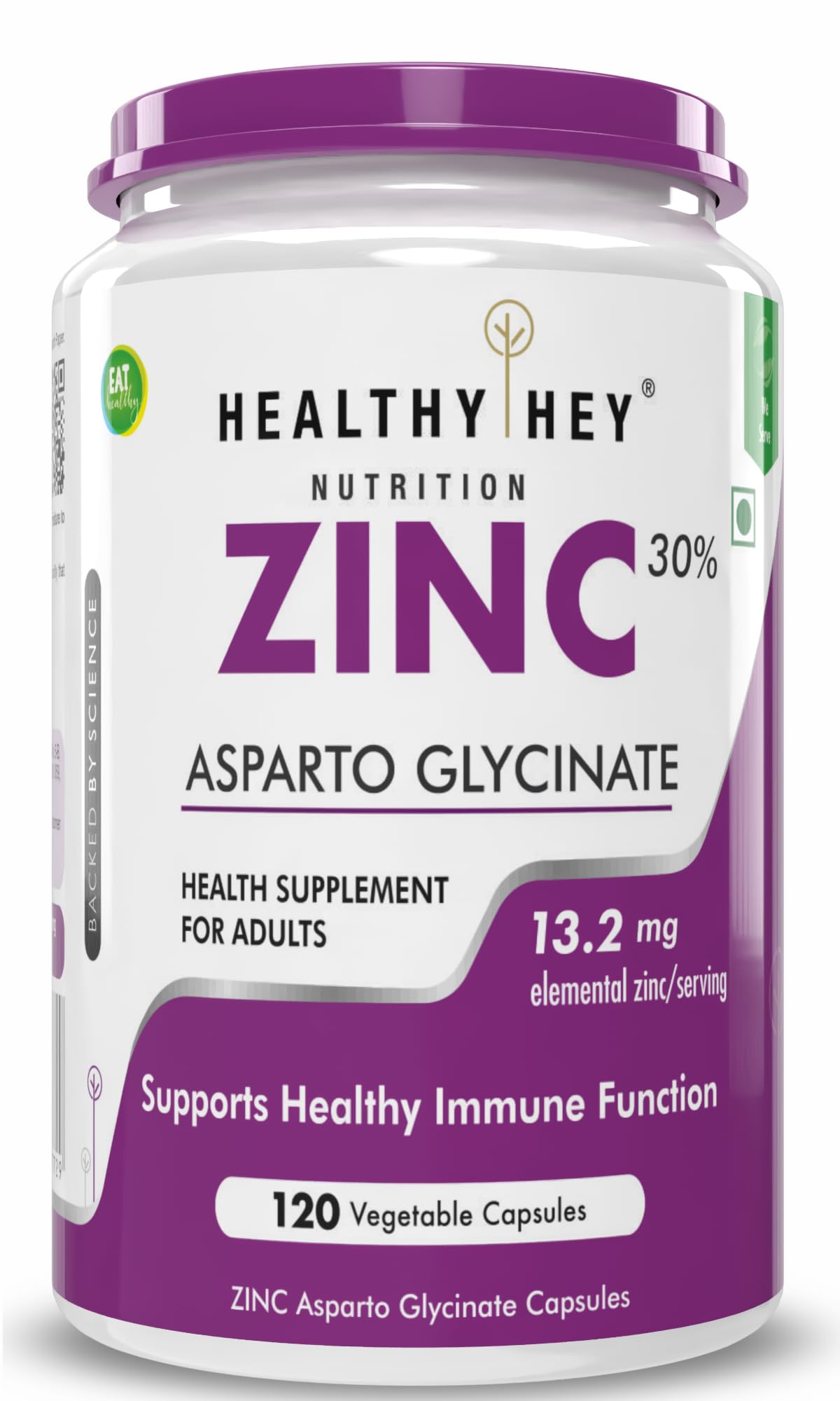 HealthyHey Nutrition Zinc Asparto Glycinate 30% - 120 Capsules