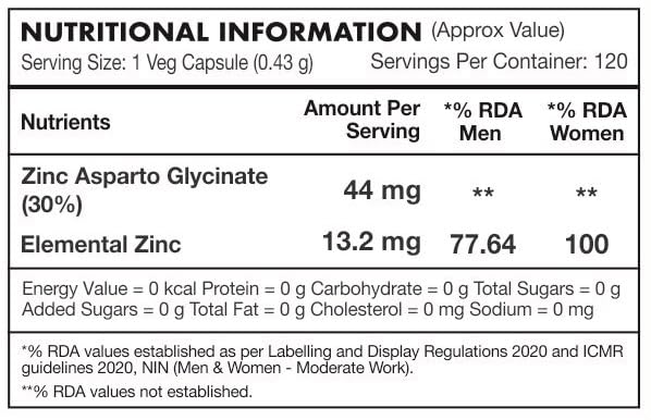 HealthyHey Nutrition Zinc Asparto Glycinate 30% - 120 Capsules – view 3