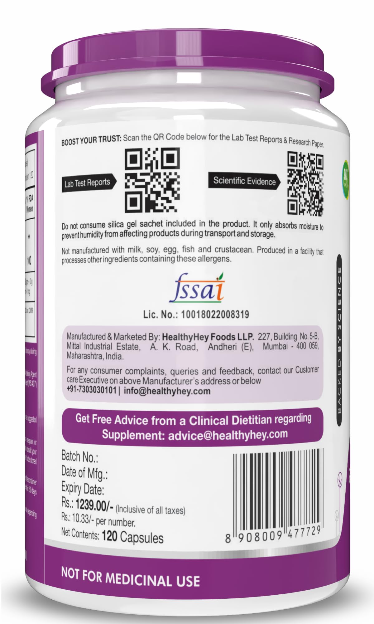 HealthyHey Nutrition Zinc Asparto Glycinate 30% - 120 Capsules – view 8