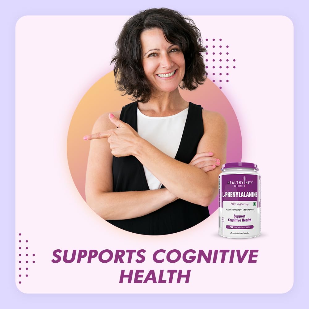 HealthyHey Nutrition L-Phenylalanine 60 Vegetarian Capsules - Gluten Free - Non GMO – view 3