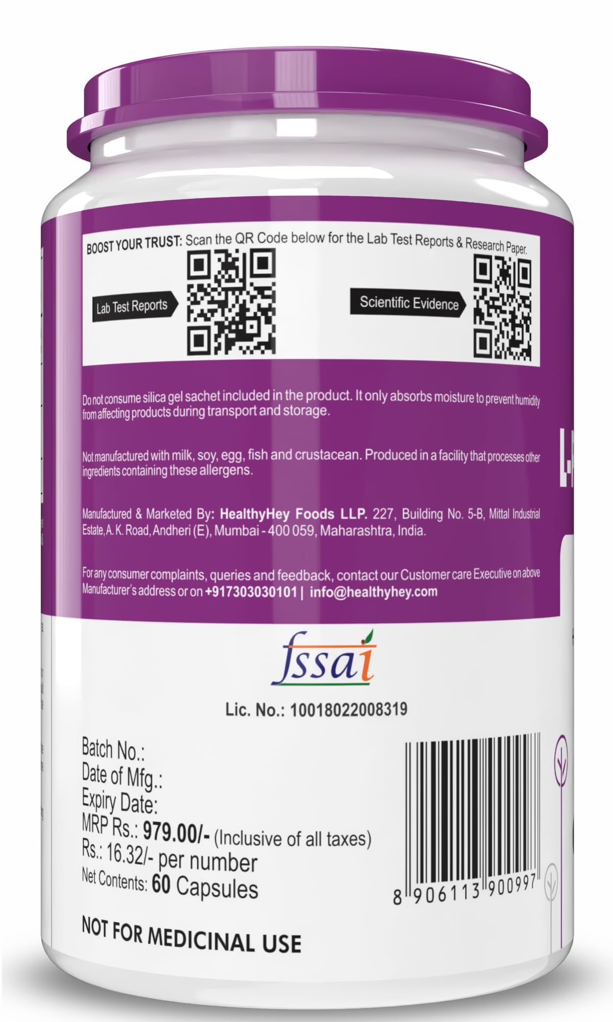 HealthyHey Nutrition L-Phenylalanine 60 Vegetarian Capsules - Gluten Free - Non GMO – view 6