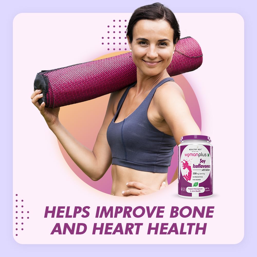 HealthyHey Nutrition Woman Plus Soy Isoflavones with Calcium - 60 Vegetable Capsules – view 3