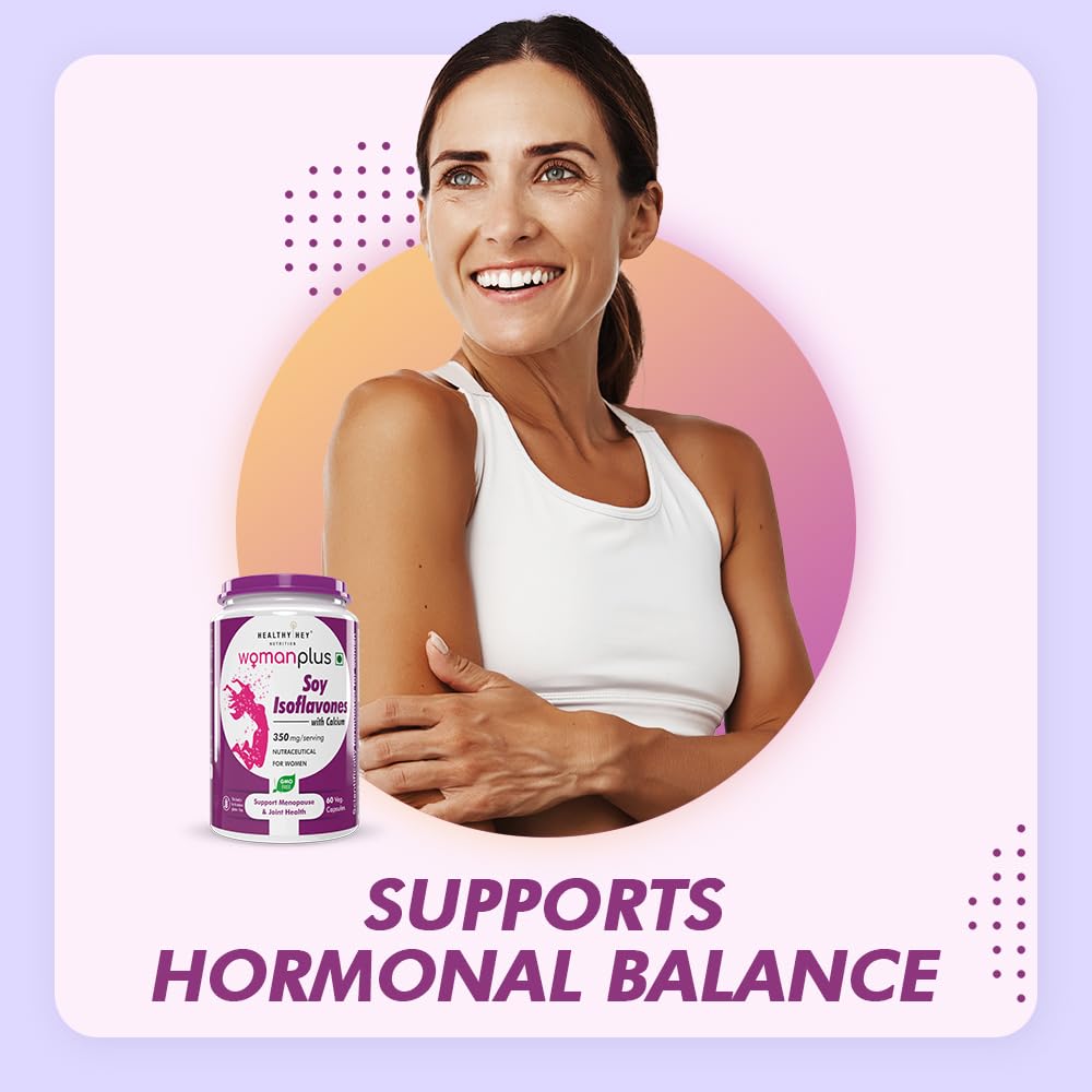 HealthyHey Nutrition Woman Plus Soy Isoflavones with Calcium - 60 Vegetable Capsules – view 4