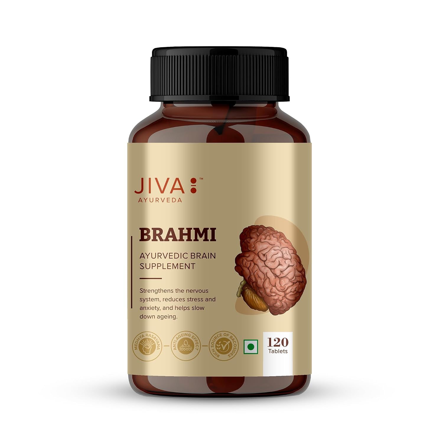 Jiva Ayurveda Brahmi Tablets 500mg, 480 Tablets (Pack of 4) – view 2