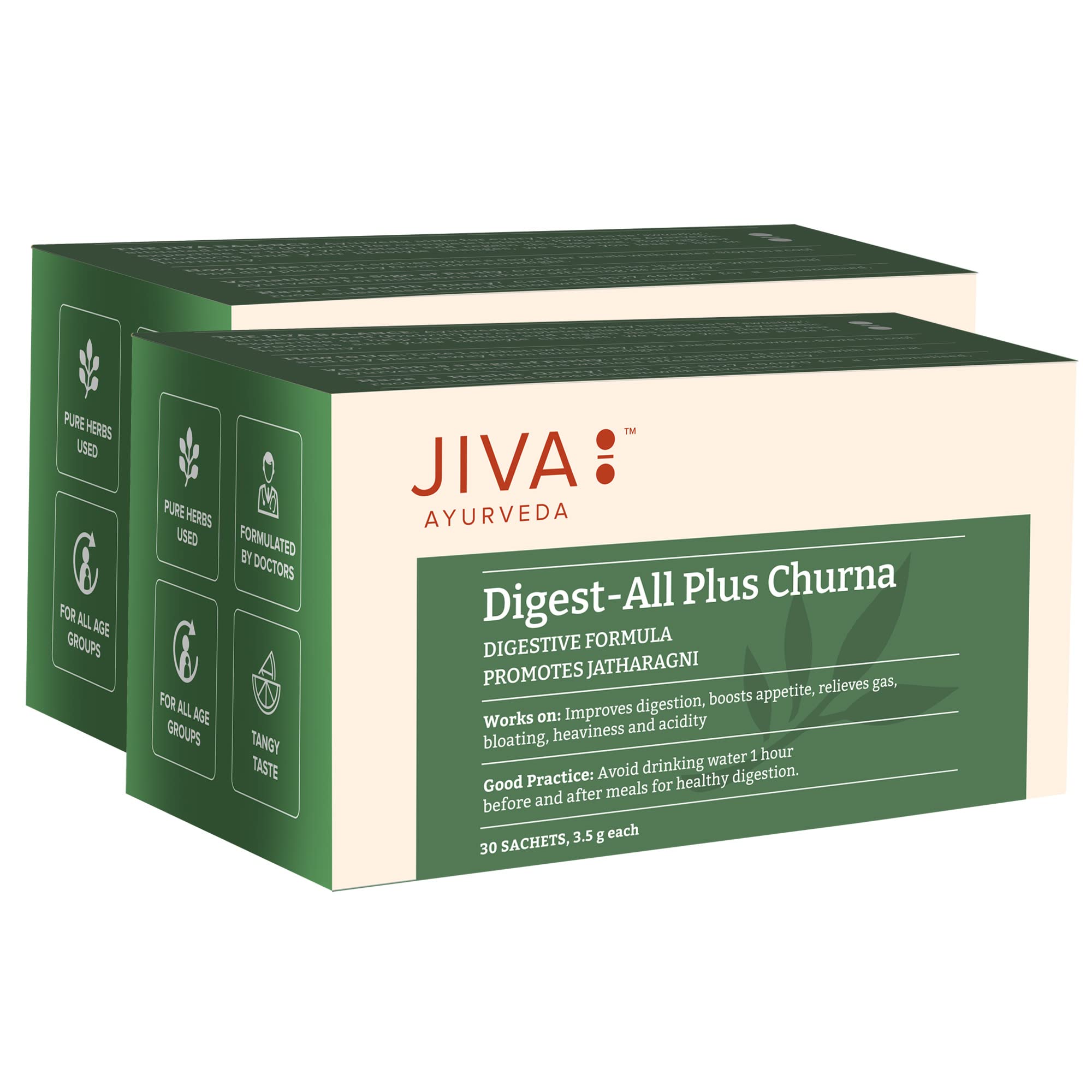 Two-pack Digestall Churan sachet boxes by Jiva Ayurveda