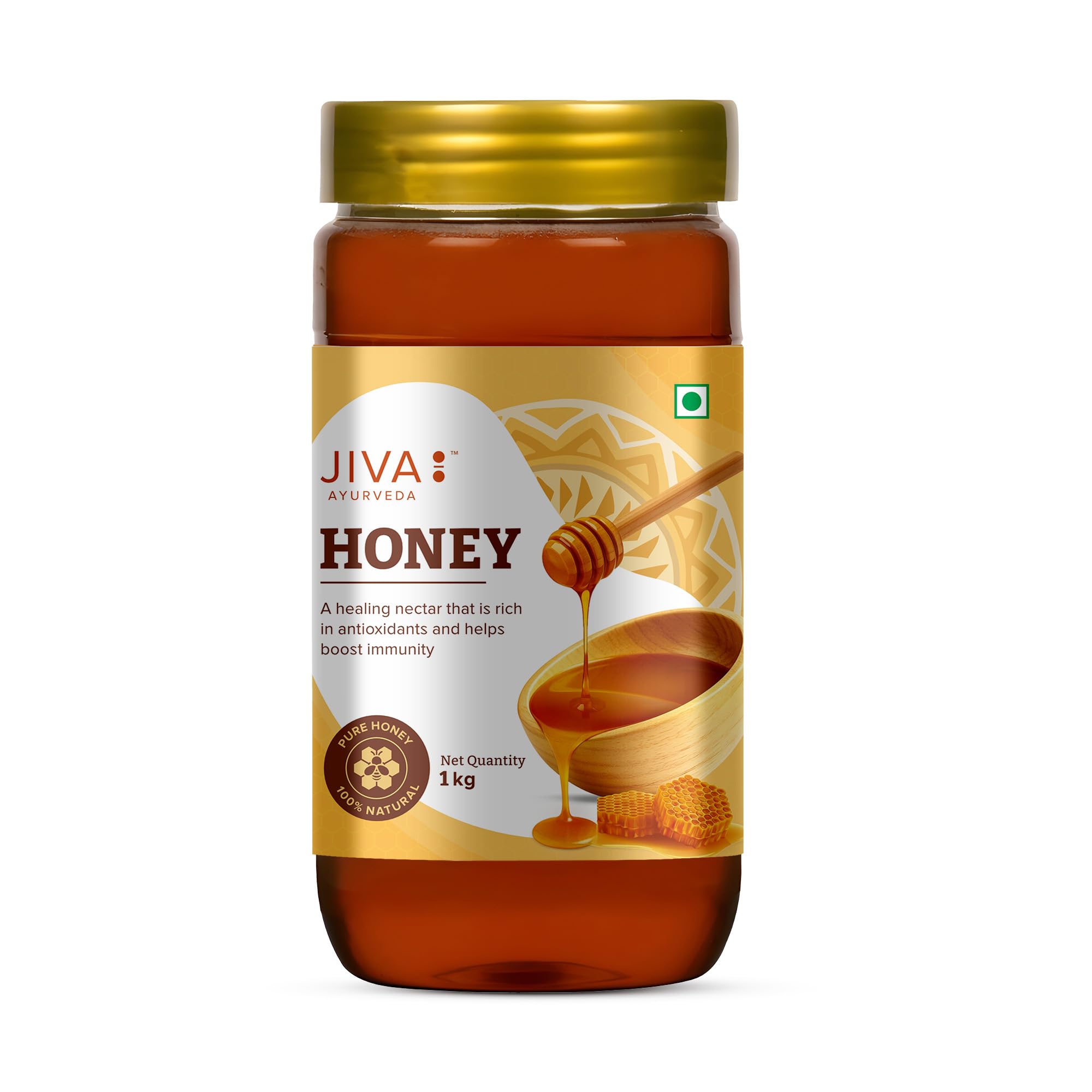 Jiva multiflora liquid honey 1 kg jar by Jiva Ayurveda