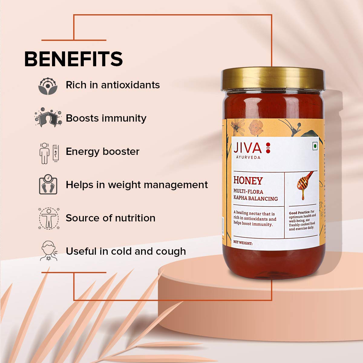 Jiva Ayurveda Multi flora Honey - 1kg (Pack of 2) – view 2