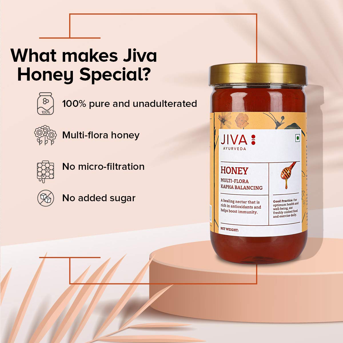 Jiva Ayurveda Multi flora Honey - 1kg (Pack of 2) – view 3
