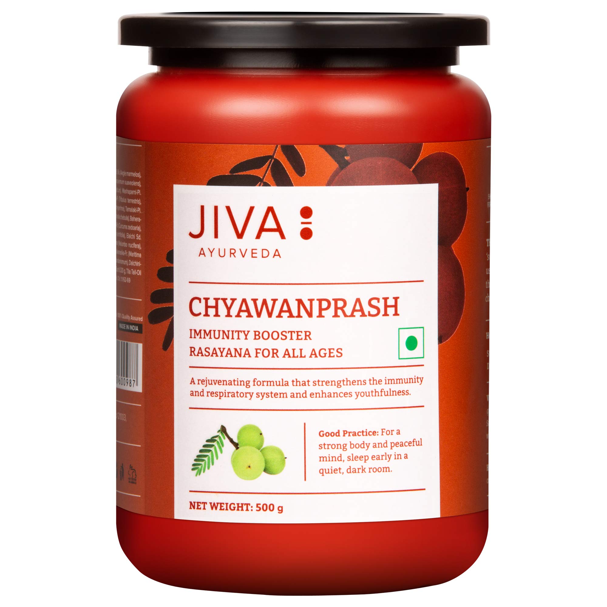 Jiva Chyawanprash jar showing 500 gram traditional Ayurvedic herbal formula