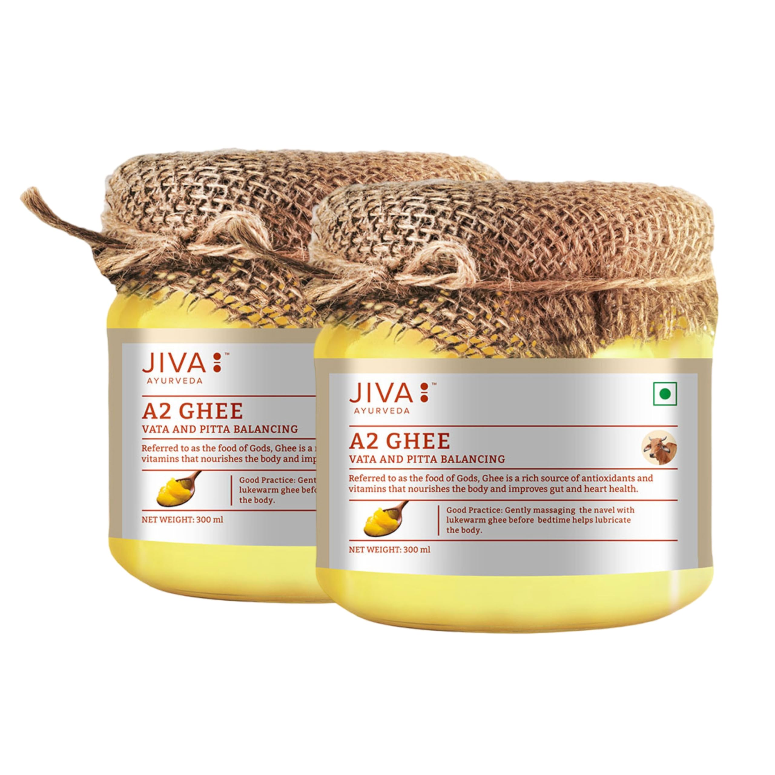 Jiva Ayurveda A2 Gir desi cow ghee combo jars