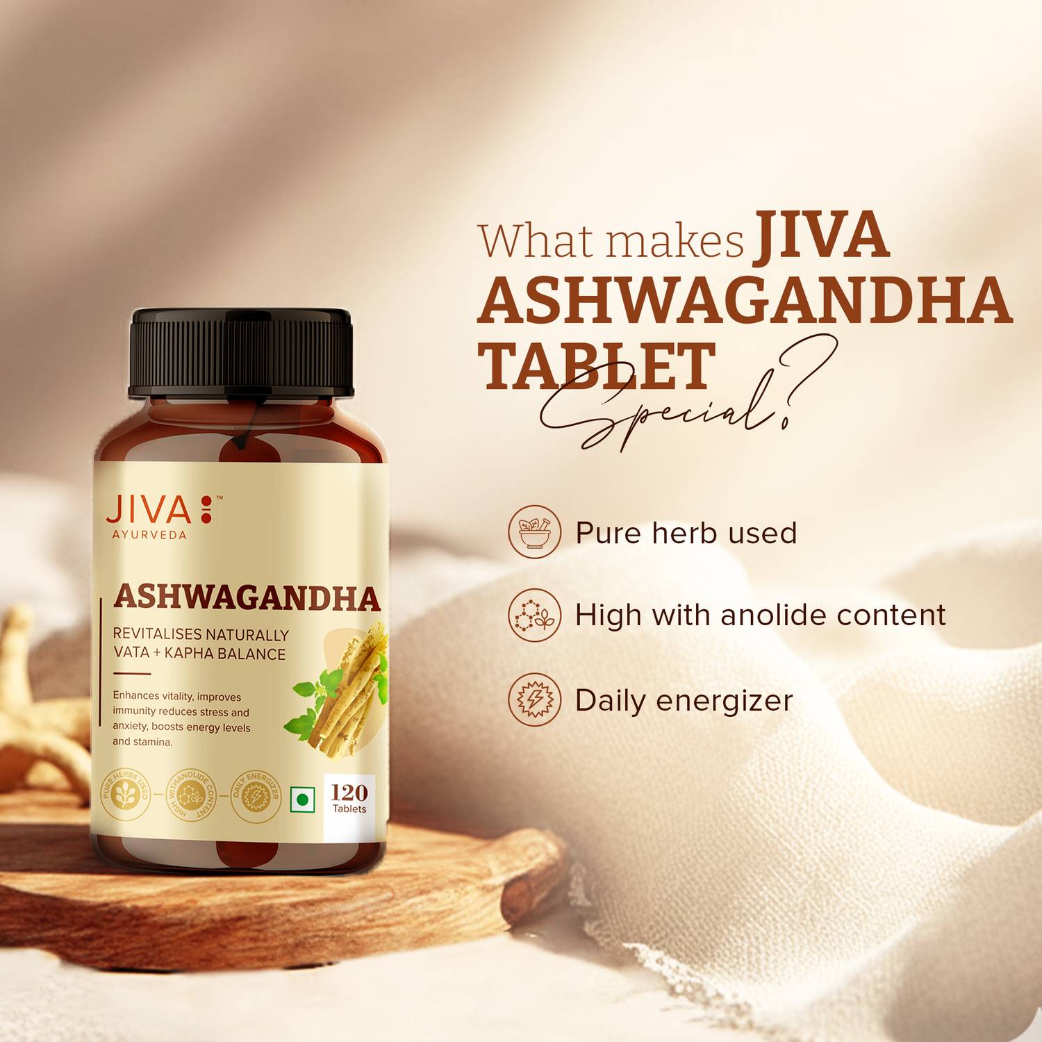 Jiva Ayurveda Ashwagandha Tablet, 120 Tablets, Pack of 2 – view 4