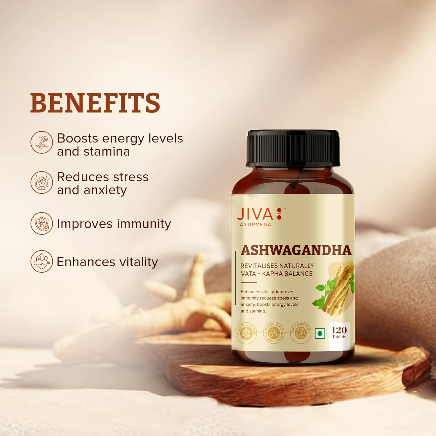 Jiva Ayurveda Ashwagandha Tablet, 120 Tablets, Pack of 2 – view 5