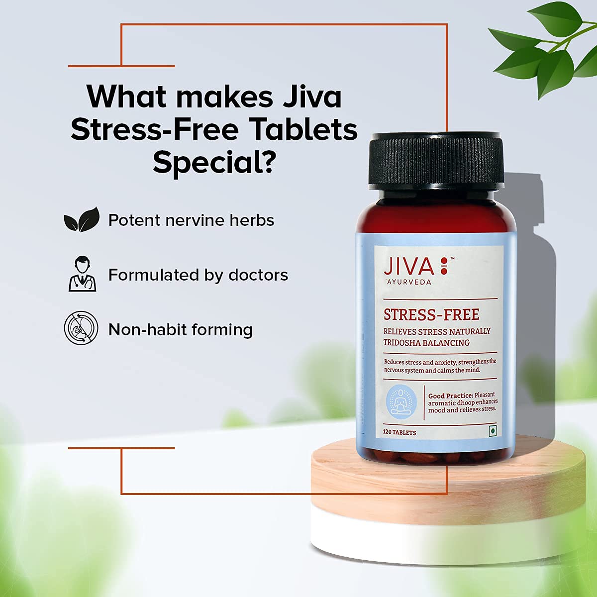 Jiva Ayurvedic Stress Free Tablets (120 Tablets) – view 4