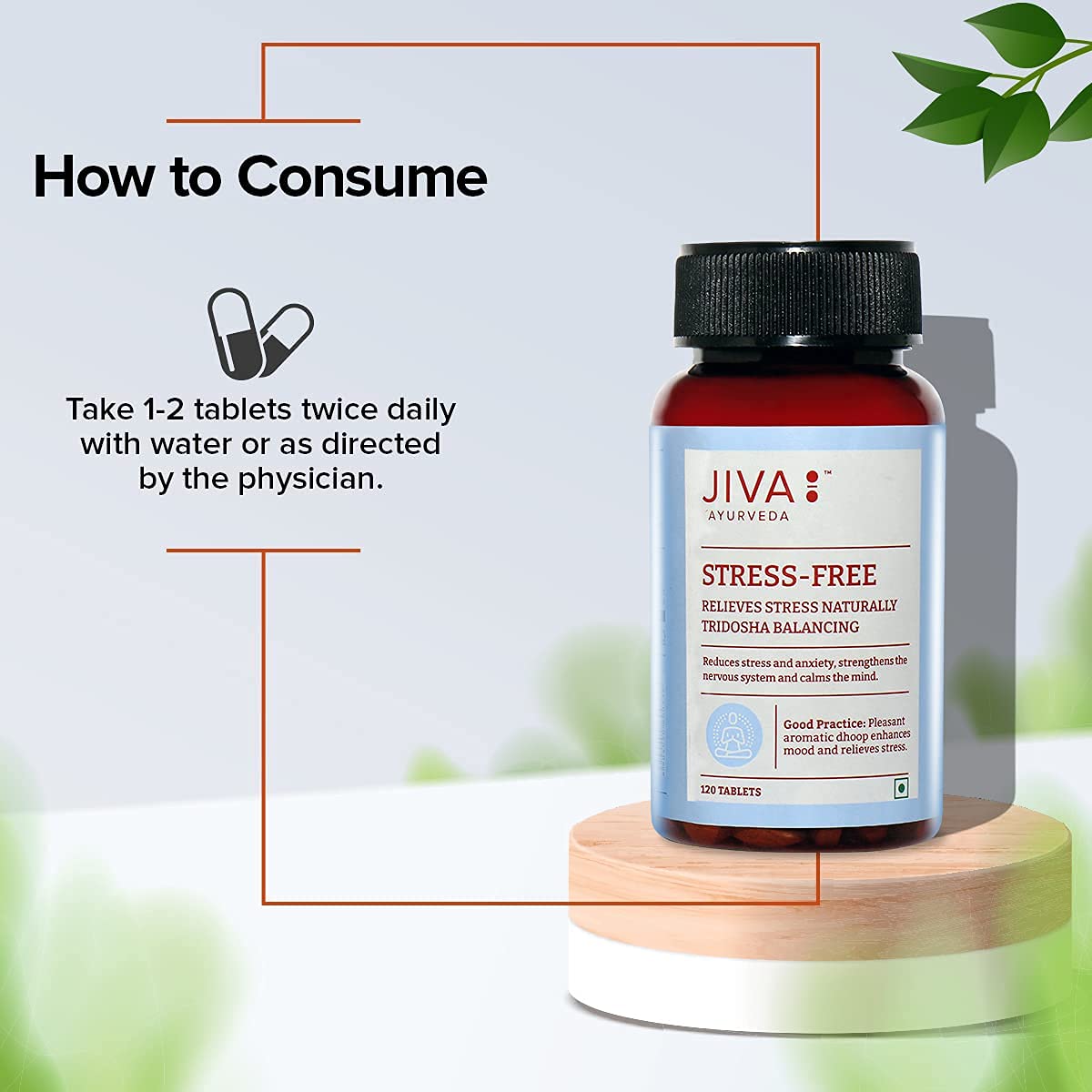 Jiva Ayurvedic Stress Free Tablets (120 Tablets) – view 5