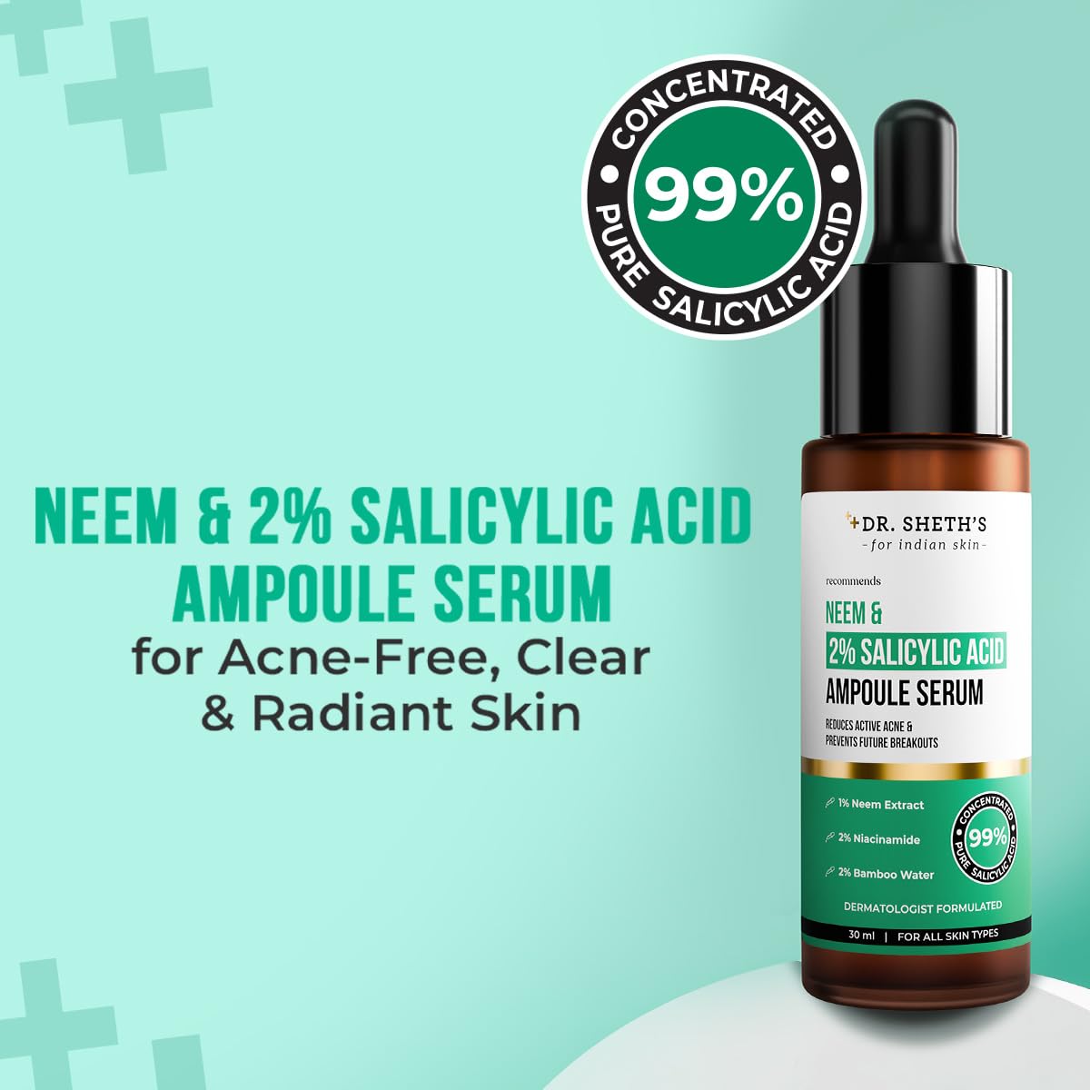 Dr. Sheth's Neem & Salicylic Acid Serum For Active Acne,Blackheads & Open Pores – view 2