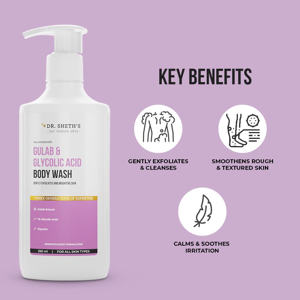 Dr. Sheth's Gulab & Glycolic Acid Exfoliating Body Wash – view 4