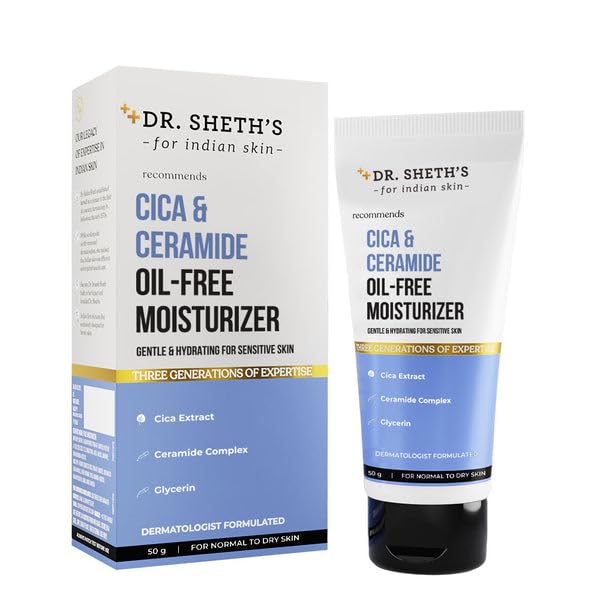 Front view of Dr. Sheth's oil-free ceramide moisturizer pack