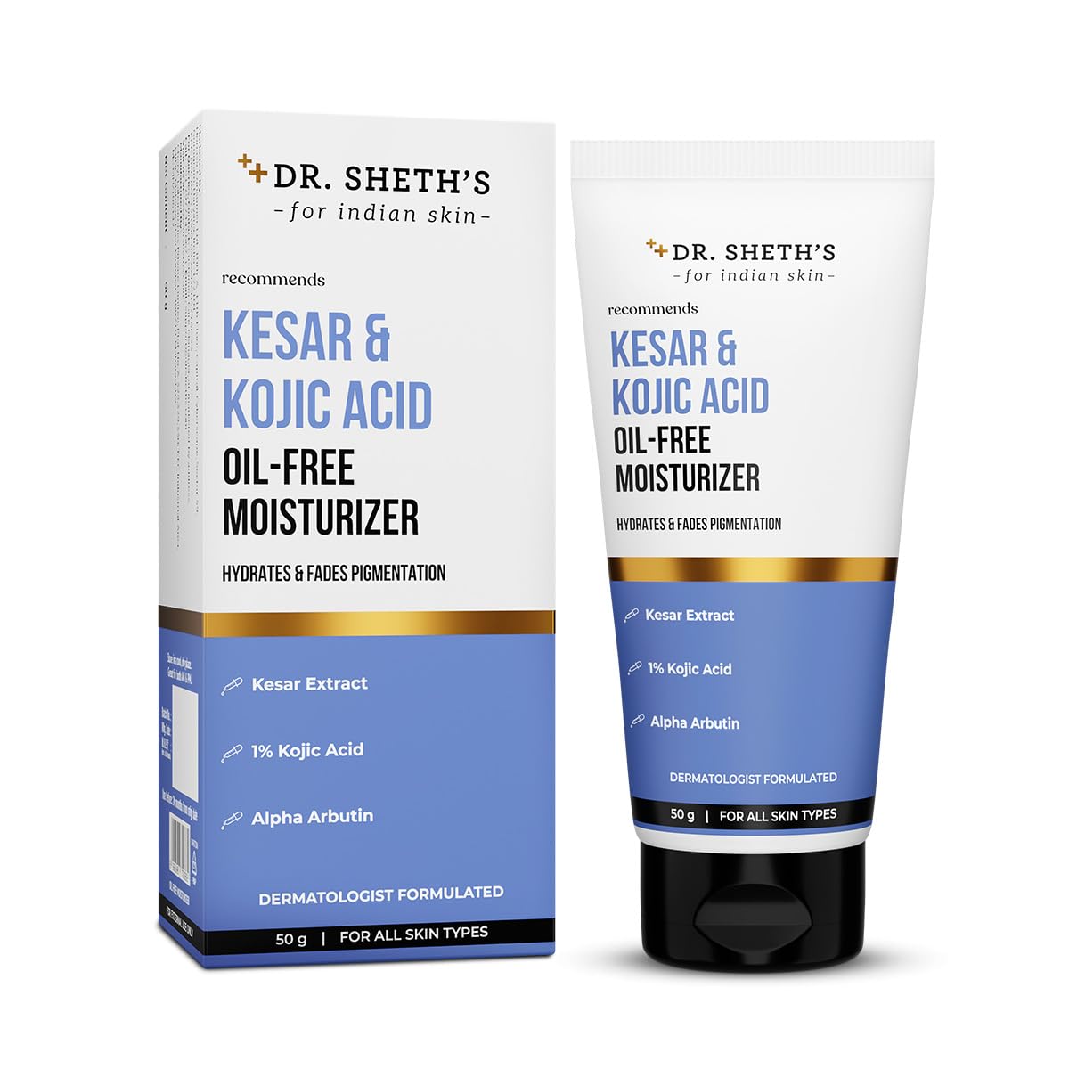 Dr. Sheth's oil-free kojic acid face moisturizer with gel-cream texture