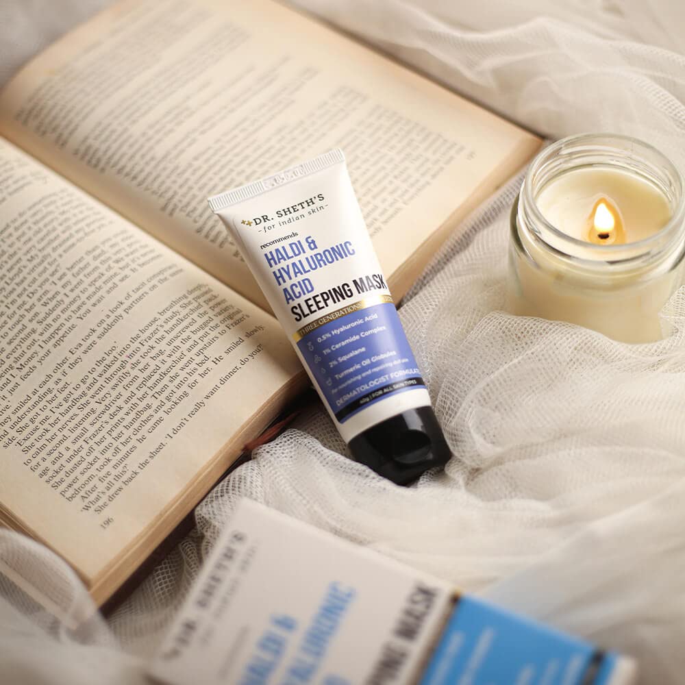 Dr. Sheth's Haldi & Hyaluronic Acid Sleeping Mask Cream For Even Tone, Acne, Dullness & Hydration – view 2