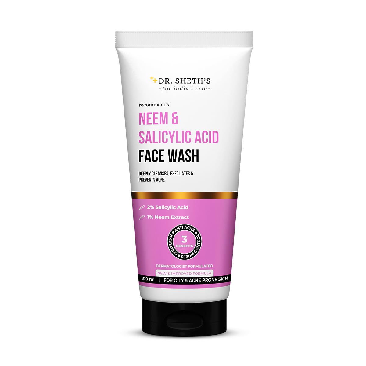 Dr. Sheth's anti-acne oil control gel face wash tube