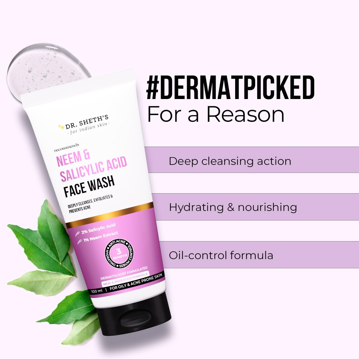 Dr. Sheth's Neem & 2% Salicylic Acid Face Wash – view 4