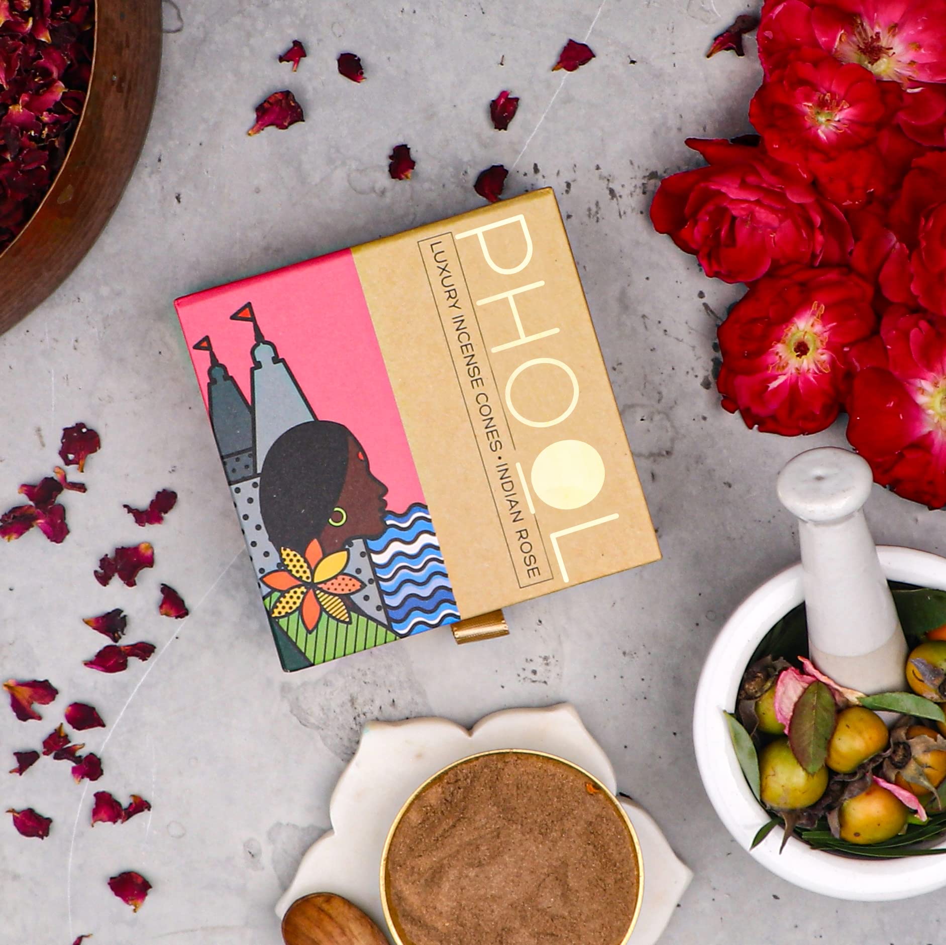PHOOL LUXURY INCENSE Natural Incense Cones (Bundle Pack of 4) I Special Pack Floral Fragrances - Indian Rose, Tuberose, Lavender, Nagchampa I 100% Organic Dhoop Cones I Chemical & Charcoal Free – view 5