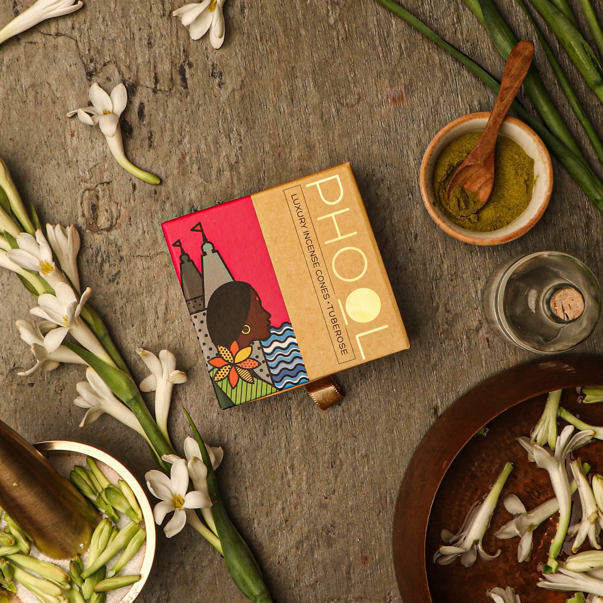 PHOOL LUXURY INCENSE Natural Incense Cones (Bundle Pack of 4) I Special Pack Floral Fragrances - Indian Rose, Tuberose, Lavender, Nagchampa I 100% Organic Dhoop Cones I Chemical & Charcoal Free – view 6