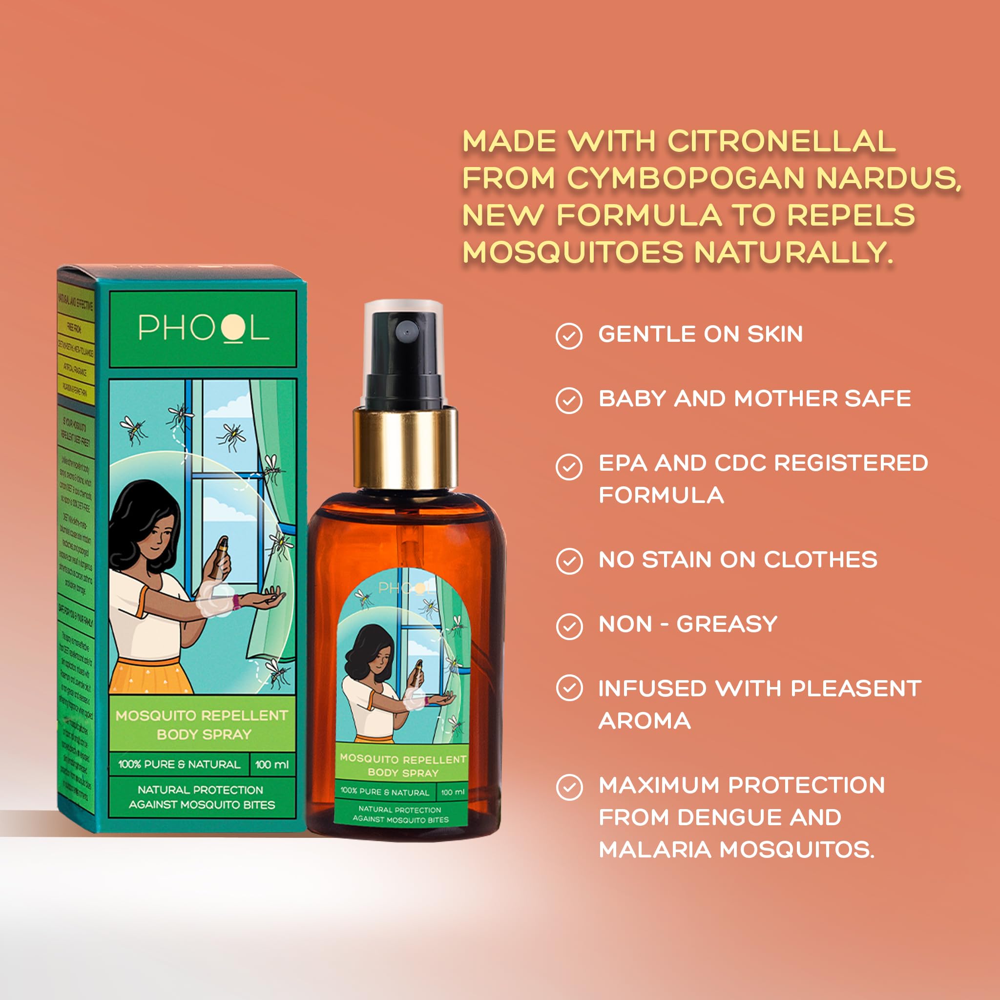 Phool mosquito repellent for baby - Mosquito Body Spray (100 ml) – view 5