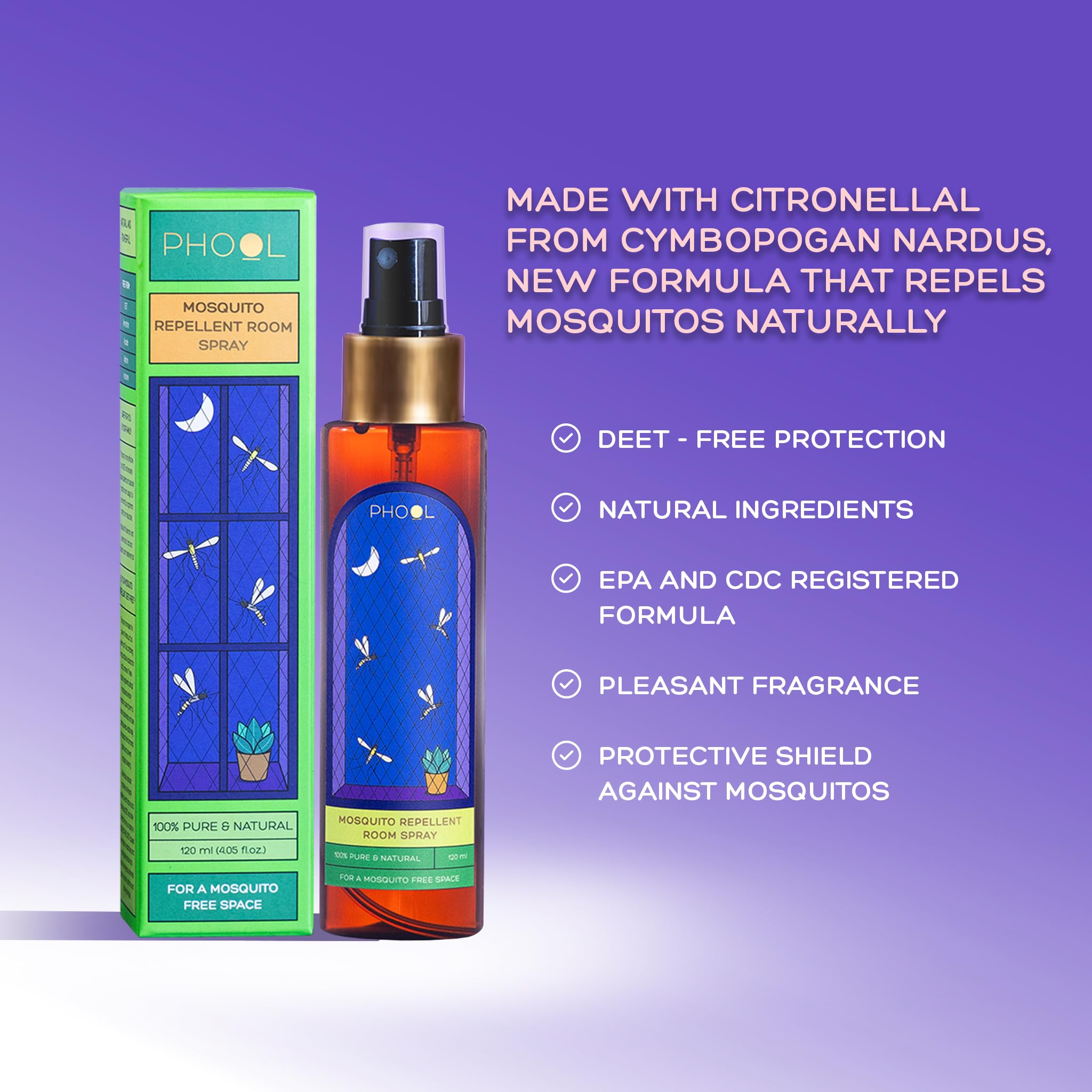 PHOOL LUXURY INCENSE Mosquito Repellent Room Spray I 120 ml – view 2