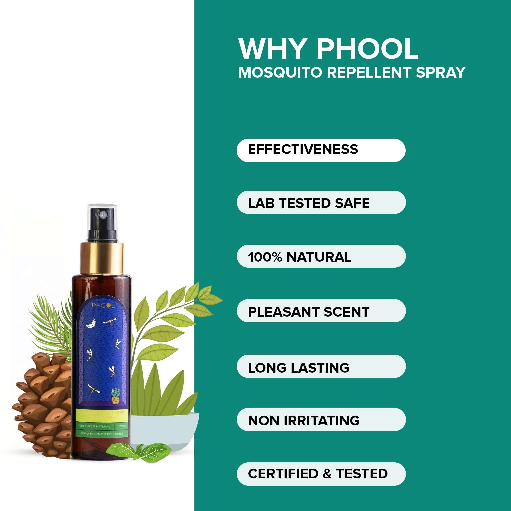 PHOOL LUXURY INCENSE Mosquito Repellent Room Spray I 120 ml – view 3