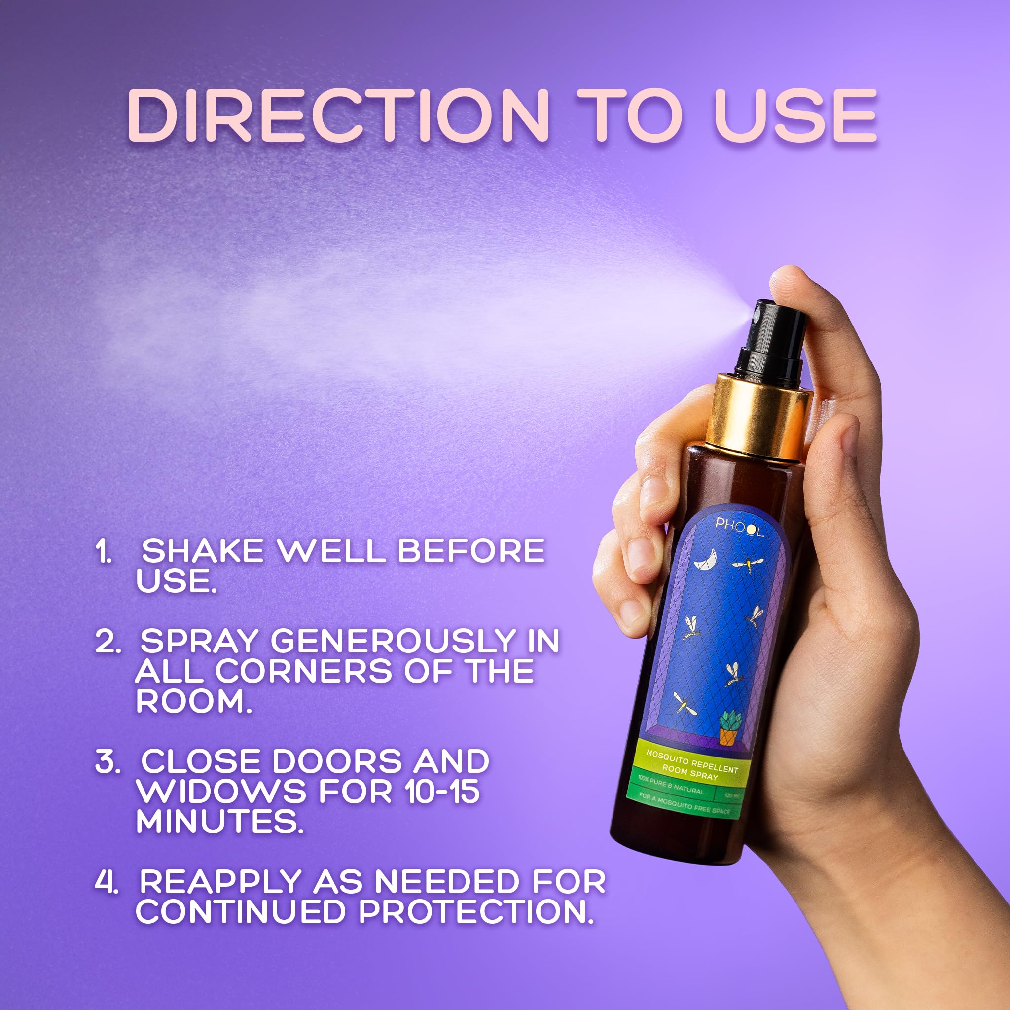 PHOOL LUXURY INCENSE Mosquito Repellent Room Spray I 120 ml – view 5