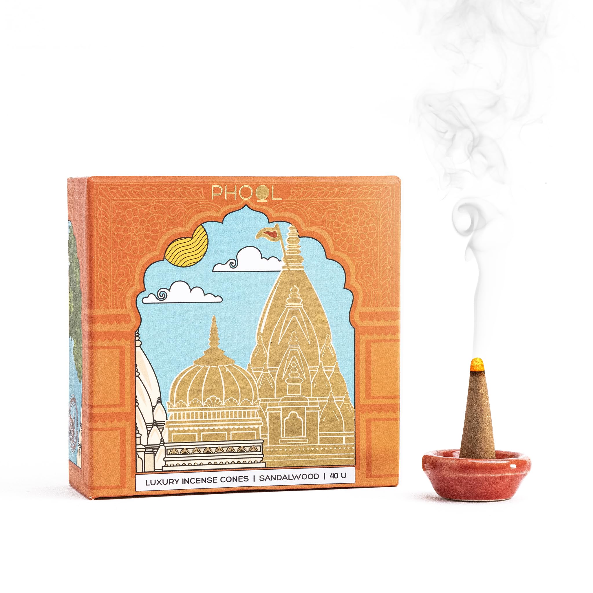 PHOOL LUXURY INCENSE Kashi Vishwanath Pooja dhoop Cone - Sandalwood – view 5