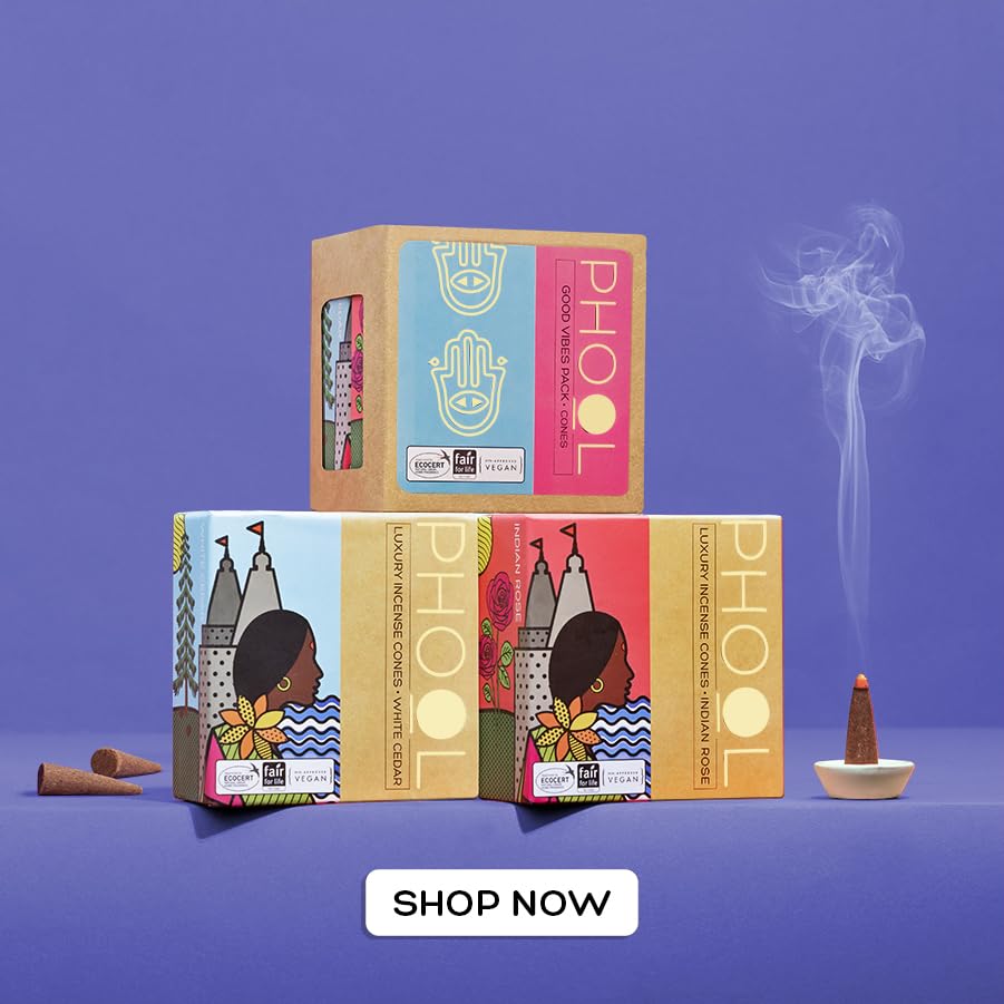 PHOOL LUXURY INCENSE Good Vibes Pack Of 80 Natural Dhoop Cones – view 5