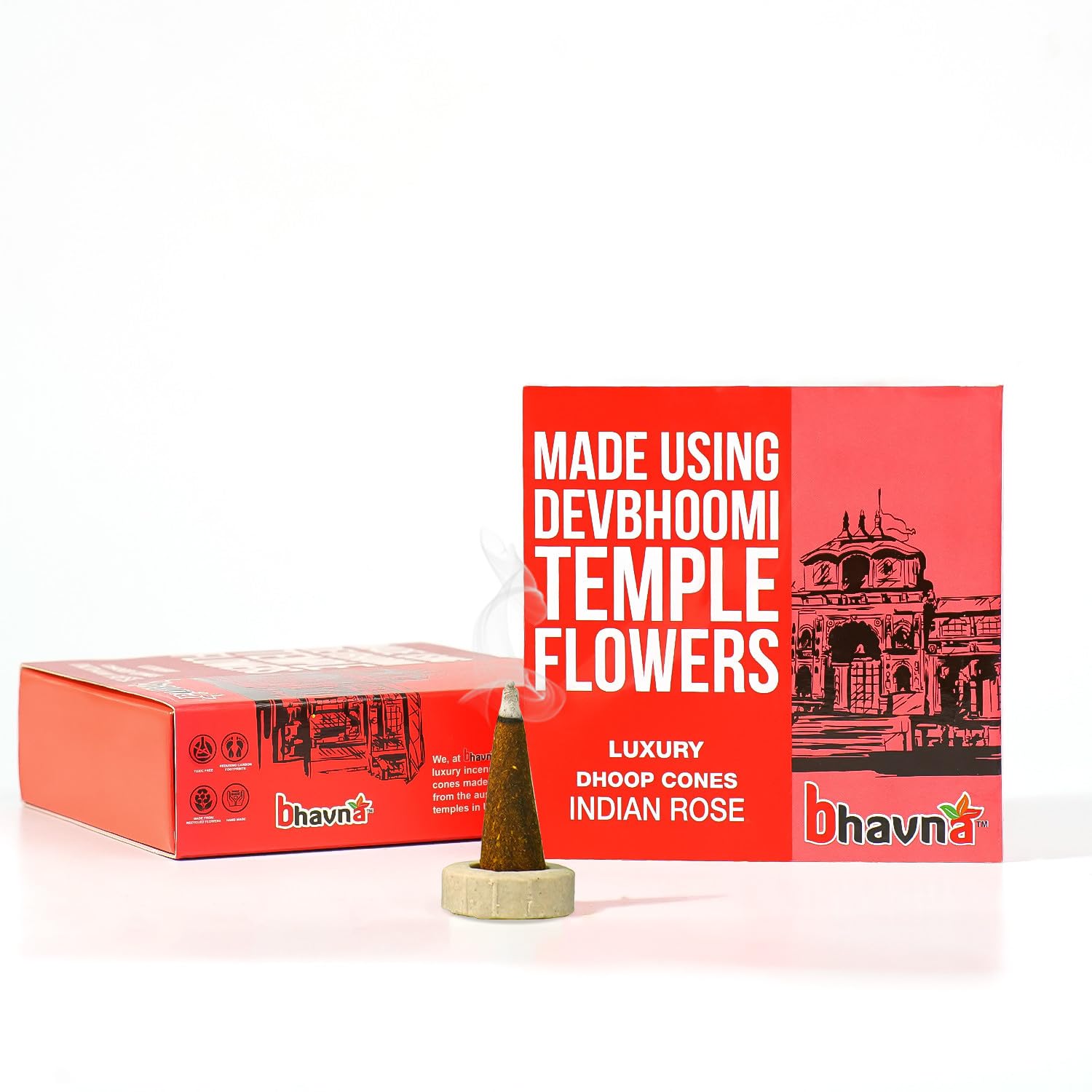 Bhavna Luxury Incense Cones – Indian Rose, Pack of 40 – view 3