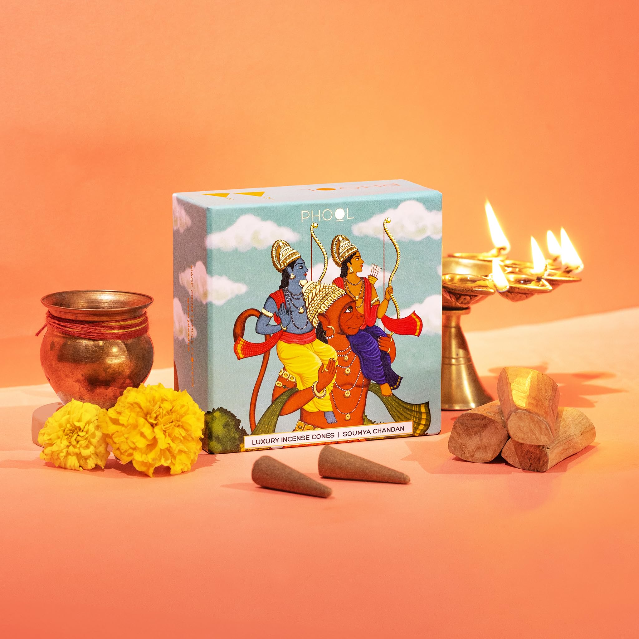 PHOOL LUXURY INCENSE Ayodhya Incense Cones-Soumya Chandan Fragrance – view 2