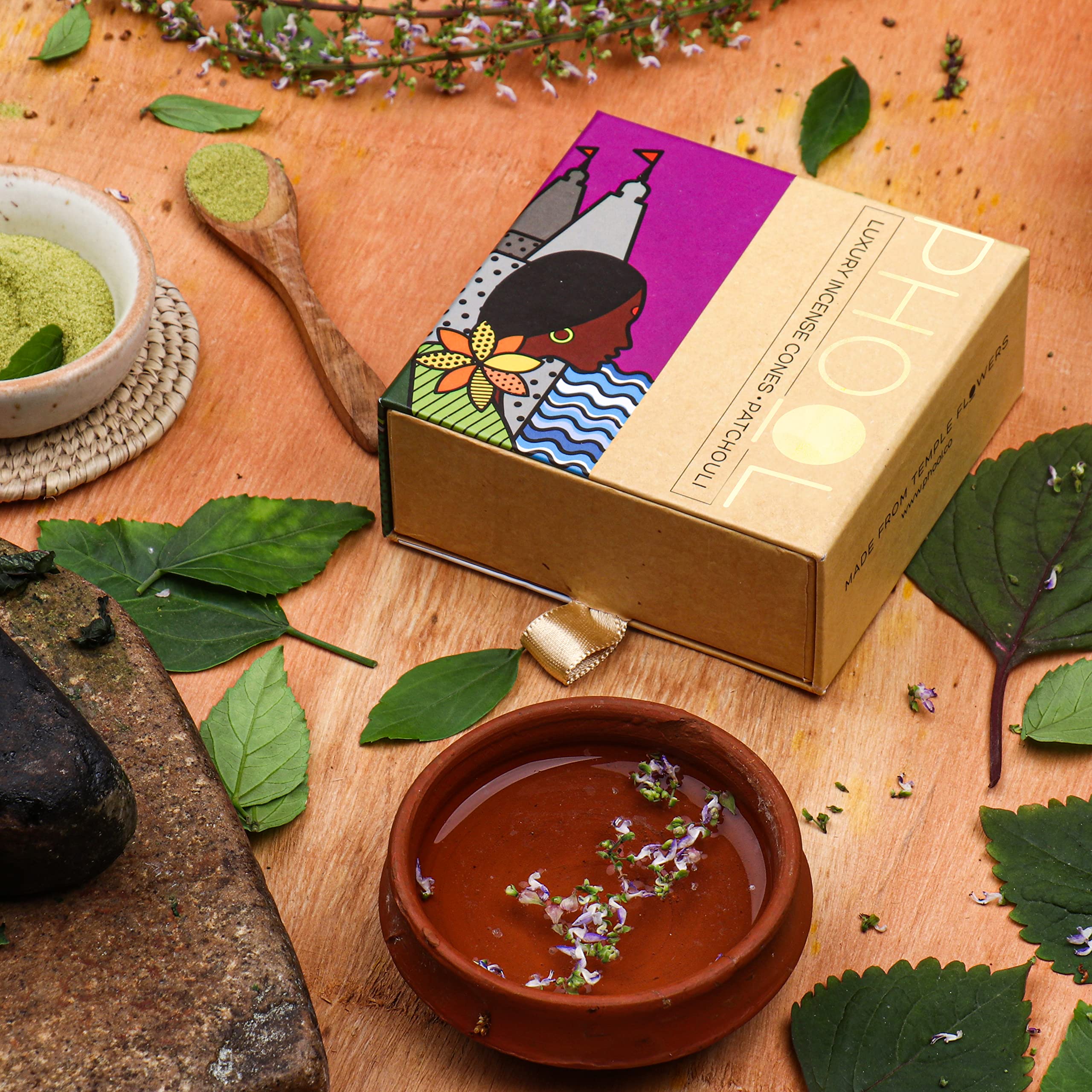 PHOOL LUXURY INCENSE Natural Incense Cones (Bundle Pack Of 4) I Special Pack Classic Fragrances - Jasmine, Patchouli, Tulsi, Vetiver I 100% Organic Dhoop Cones I Charcoal & Chemical Free – view 5