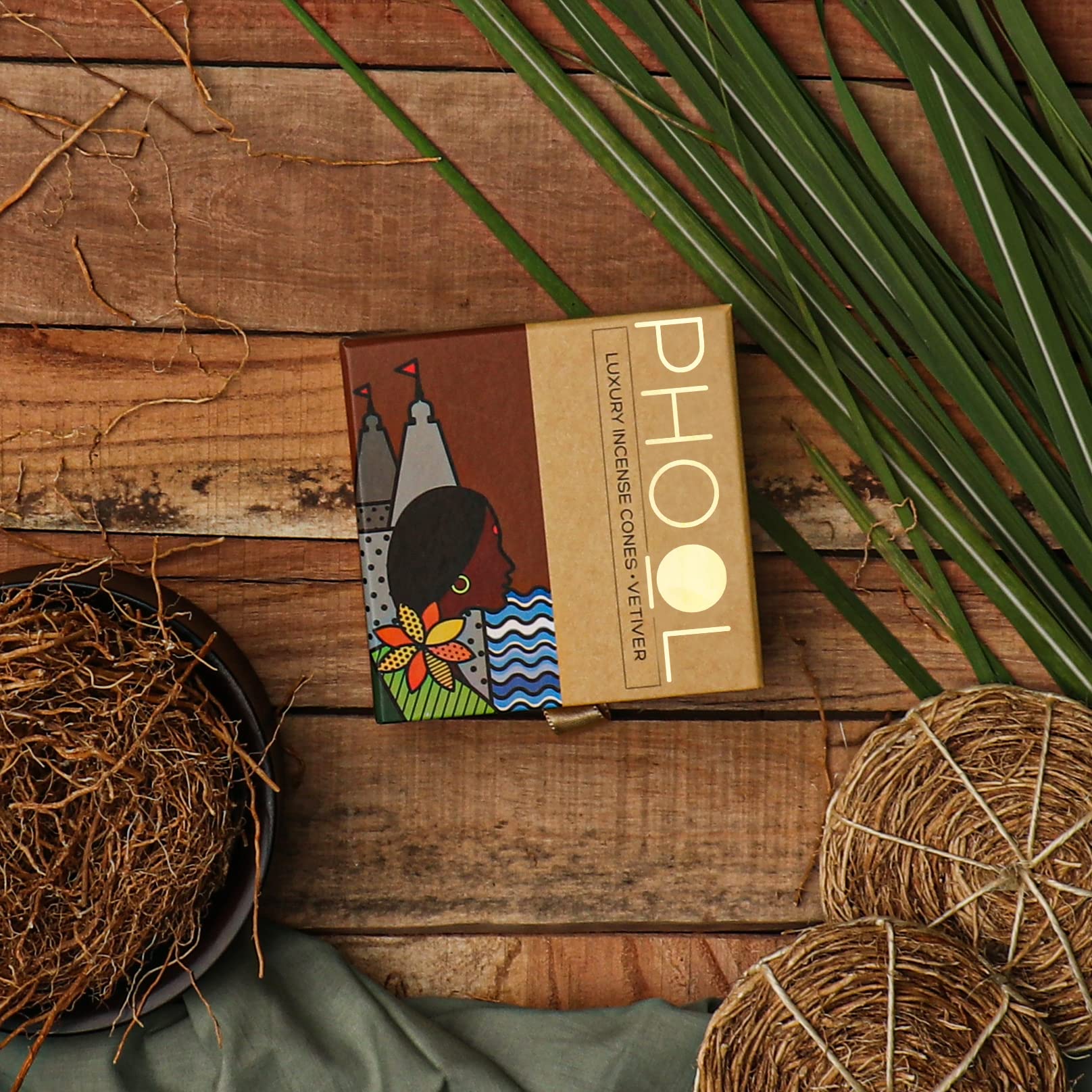 PHOOL LUXURY INCENSE Natural Incense Cones (Bundle Pack Of 4) I Special Pack Classic Fragrances - Jasmine, Patchouli, Tulsi, Vetiver I 100% Organic Dhoop Cones I Charcoal & Chemical Free – view 6