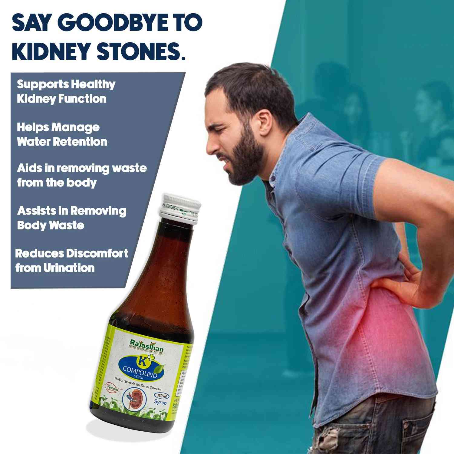 Rajasthan Aushdhalaya K+ Compound Syrup 180ml , Ayurvedic Kidney Stone & Urinary Health Support,  Buy Indian Ayurveda Online USA – Bazaar5.com – view 8