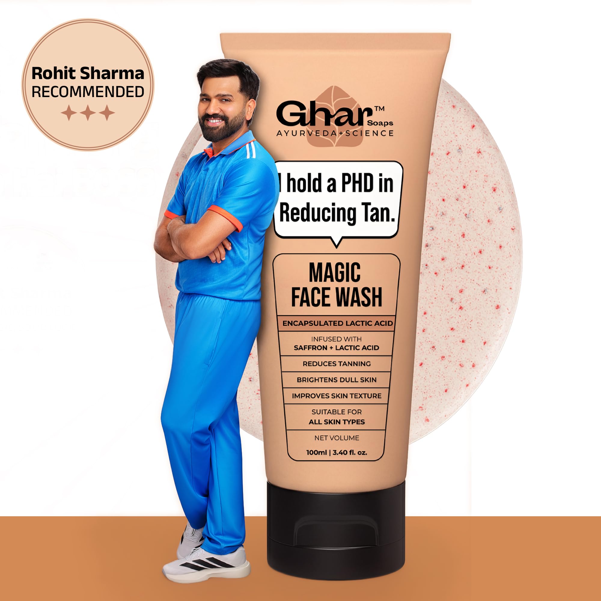 Ghar Soaps Magic De-Tan Face wash With Saffron & Glutathione 100ml – view 2