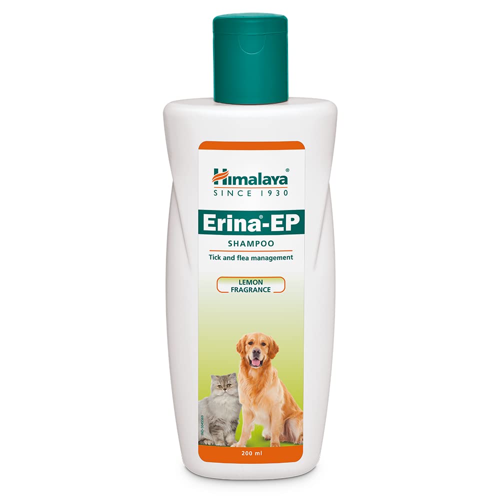 Himalaya Erina-EP pet shampoo bottle for tick and flea control