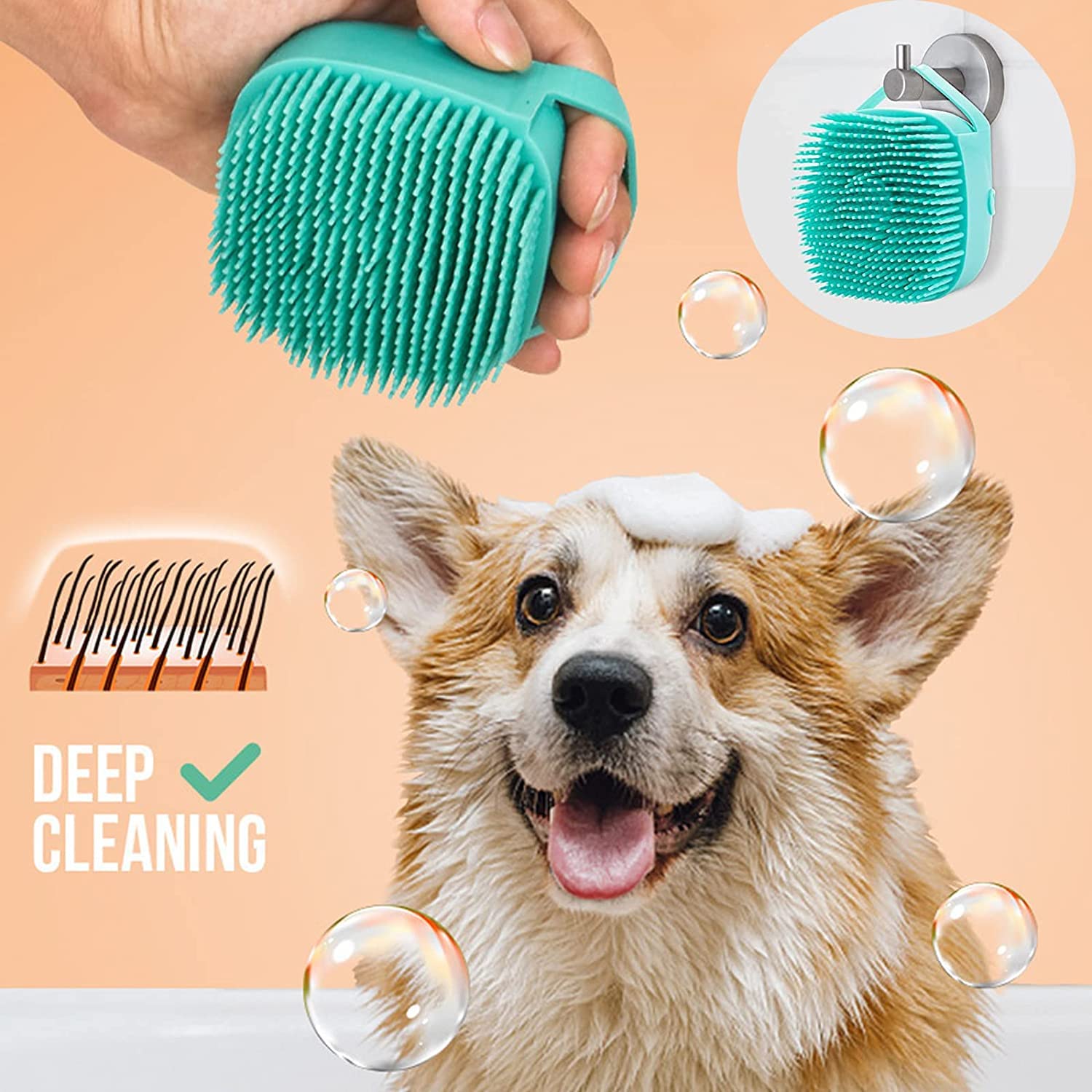 6 in 1 Pet Grooming Kit for Dog and Cat with Shedding Brush Nail Clipper Bath Brush Flea Comb and Complete Grooming Tools Set for Home Pet Hair Care Fur Cleaning and Professional Daily Pet Grooming Use – view 7